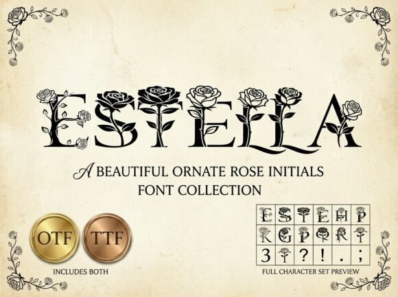 Estella: Where Classical Serif Meets Floral Artistry