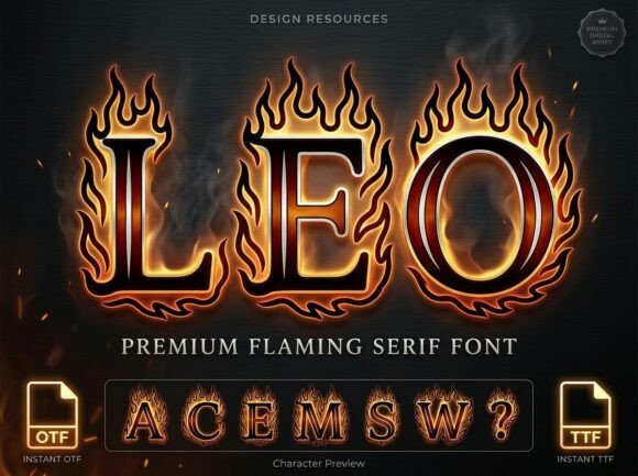 Leo: The Flaming Serif That Commands Attention