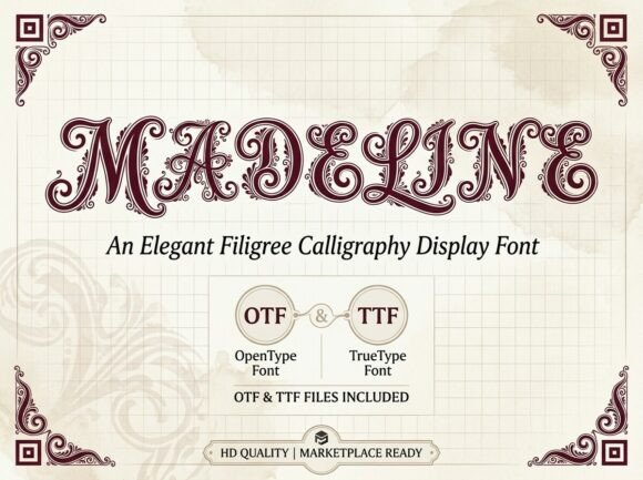 Madeline: Elevating Design with Ornate Calligraphy